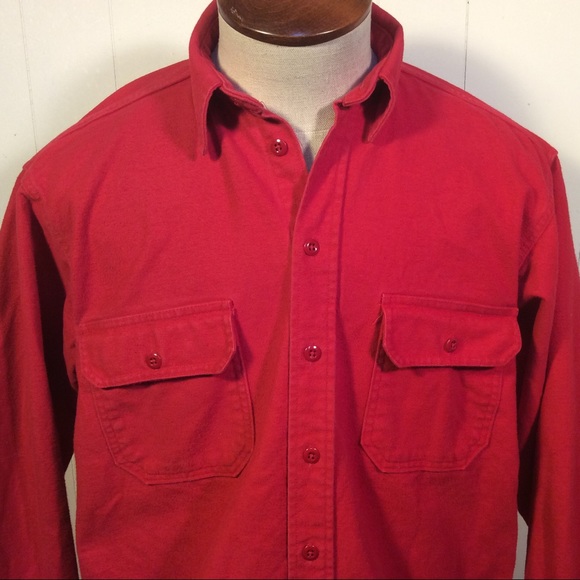 Vintage Woolrich heavyweight cotton mens shirt size large long - Picture 2 of 11